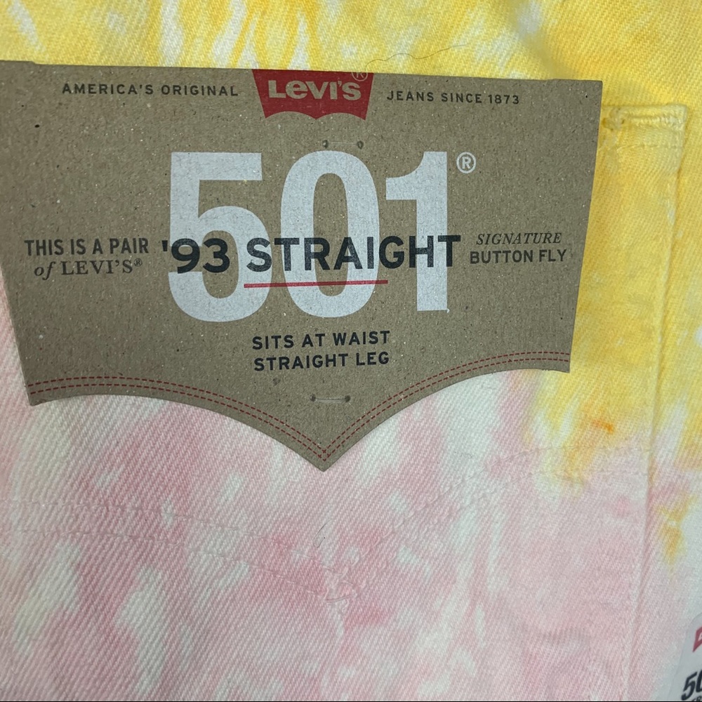 NWT Levi’s 501 93 Straight Tie Dye Buttonfly Jeans - Picture 7 of 9